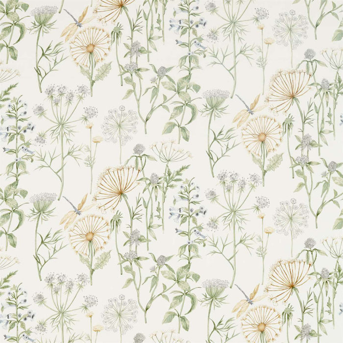 Sanderson Wild Angelica Silver/Spring Leaf 226437 Fabric Sample DEBB226437