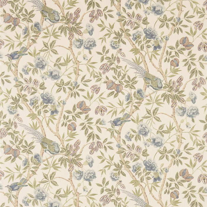 Sanderson Abbeville Blue/Ivory 223969 Fabric Sample DFAB223969