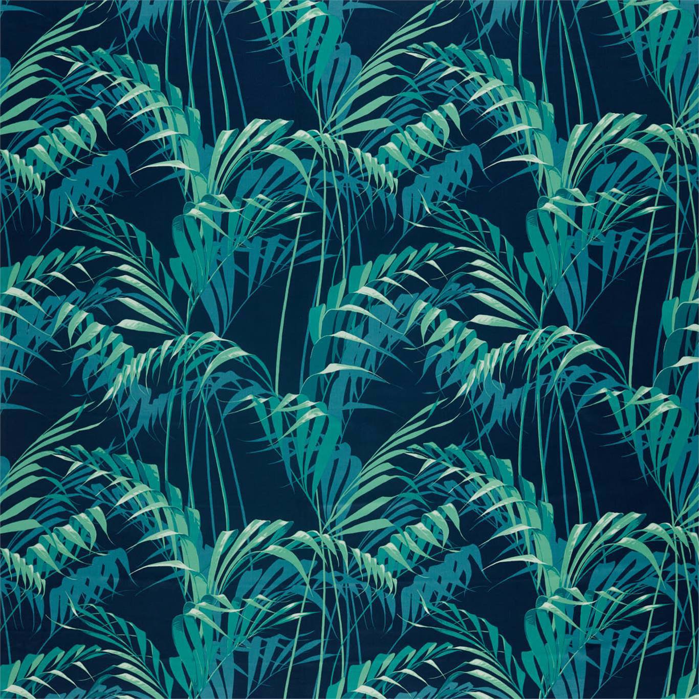 Sanderson Palm House Ink/Teal 226568 Fabric Sample DGLA226568