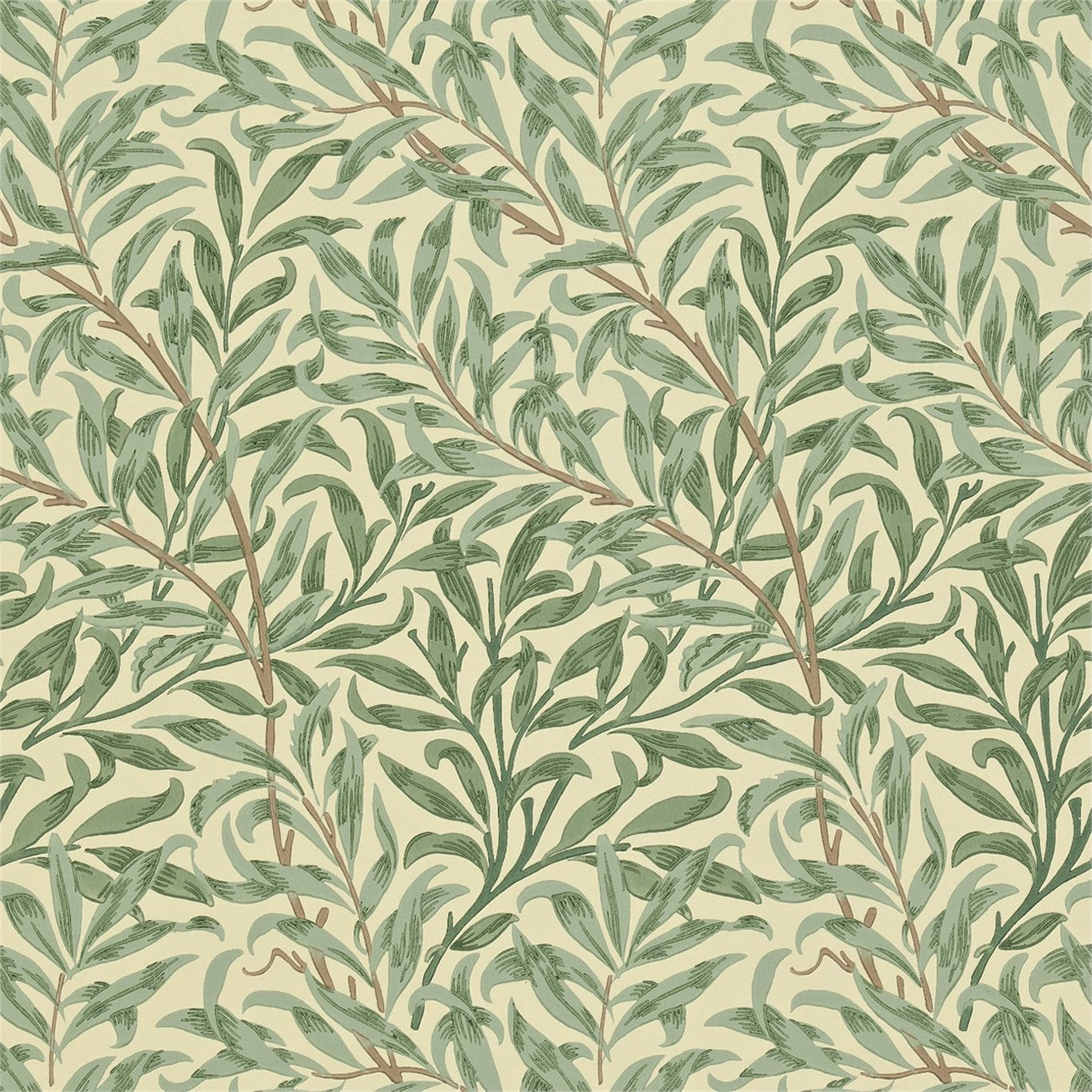 Morris & Co Willow Boughs Light Green WB101 Wallpaper Sample DGW1WB101