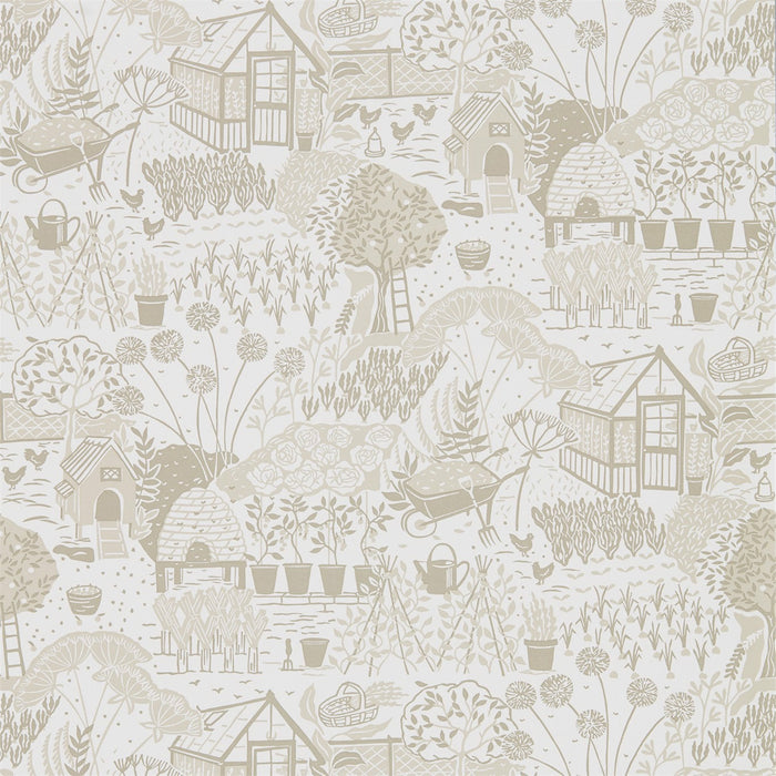 Sanderson The Allotment Linen 216353 Wallpaper Sample DHPO216353