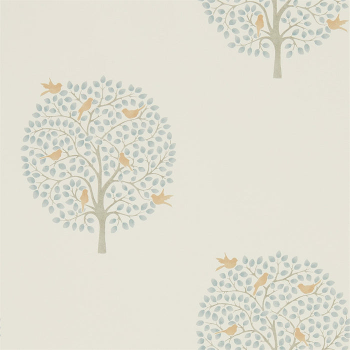 Sanderson Bay Tree Copper/Denim 216361 Wallpaper Sample DHPO216361