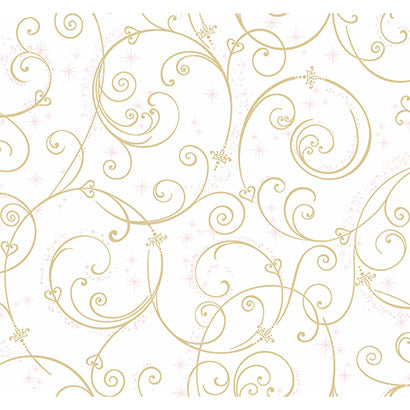 York Disney Princess Perfect Scroll Gold Glitter Wallpaper DI0905