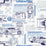 York Disney & Pixar Cars Schematic Blue Wallpaper DI0916