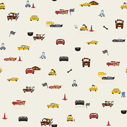 York Disney & Pixar Cars Racing Spot Cream Wallpaper DI0922