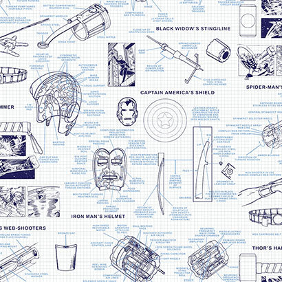 York Marvels Heroes Schematics Blue Wallpaper DI0935