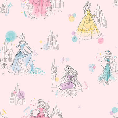 York Disney Princess Pretty Elegant Pink Wallpaper DI0969