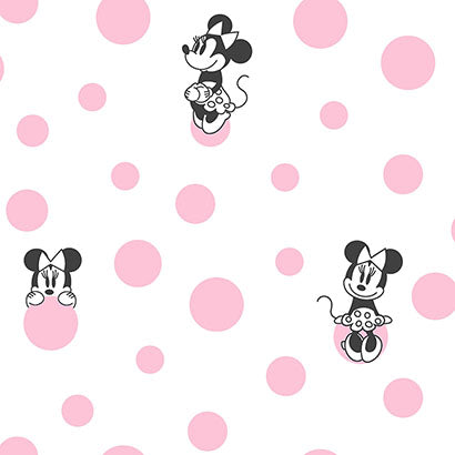 York Minnie Dots Pink Wallpaper DI1027