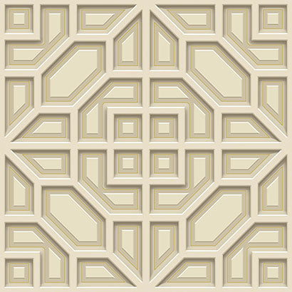 York Asian Lattice Beige Wallpaper DI4701