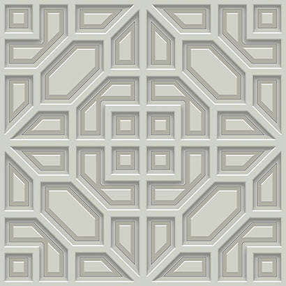 York Asian Lattice Grey & Grey Wallpaper DI4704