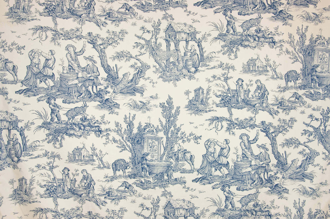 Pierre Frey Satin Coutances Positif Bleu Fabric F2422004