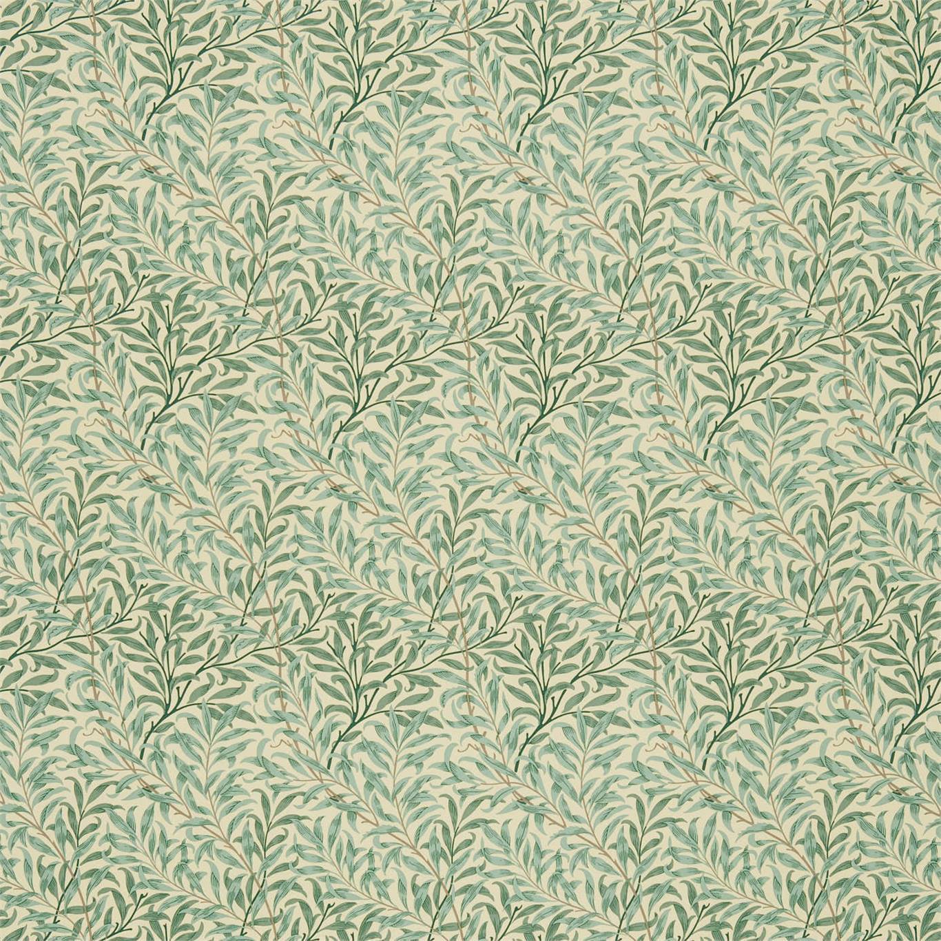 Morris & Co Willow Boughs Willow Green/Brown WB203 Fabric Sample DJA1WB203