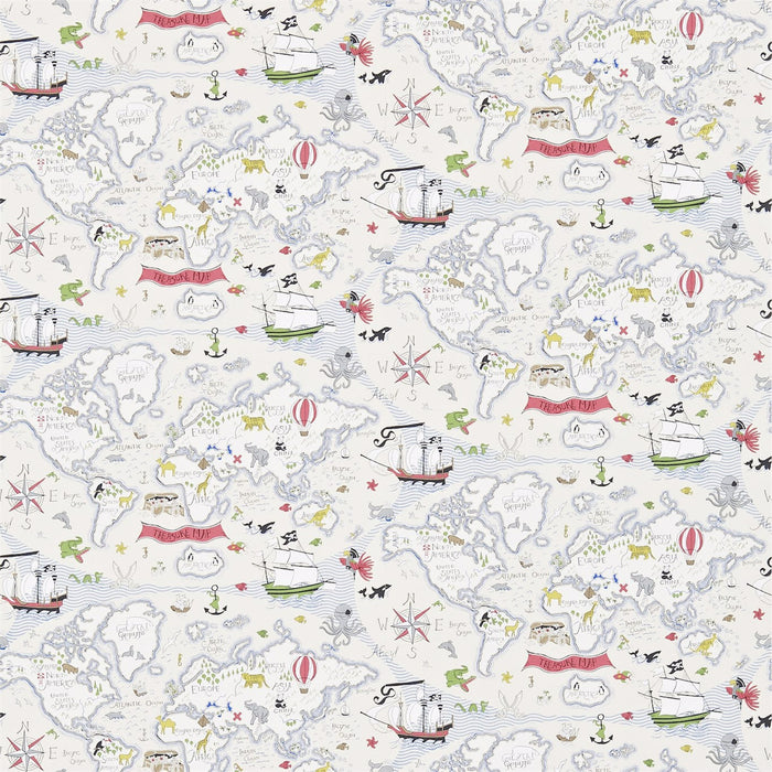 Sanderson Treasure Map Vanilla/Multi 214040 Wallpaper Sample DLIT214040