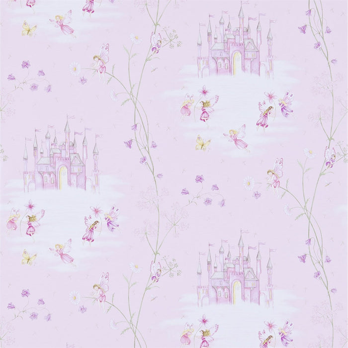 Sanderson Fairy Castle Pink 214046 Wallpaper Sample DLIT214046