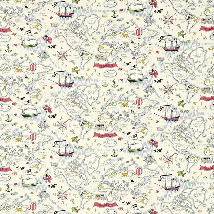 Sanderson Treasure Map Vanilla 223913 Fabric Sample DLIT223913