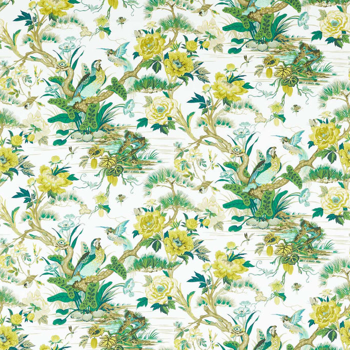 Sanderson Loriini Botanical Green 226928 Fabric Sample DLUM226928