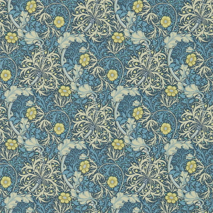 Morris & Co Morris Seaweed Ink/Woad 214714 Wallpaper Sample DM3W214714