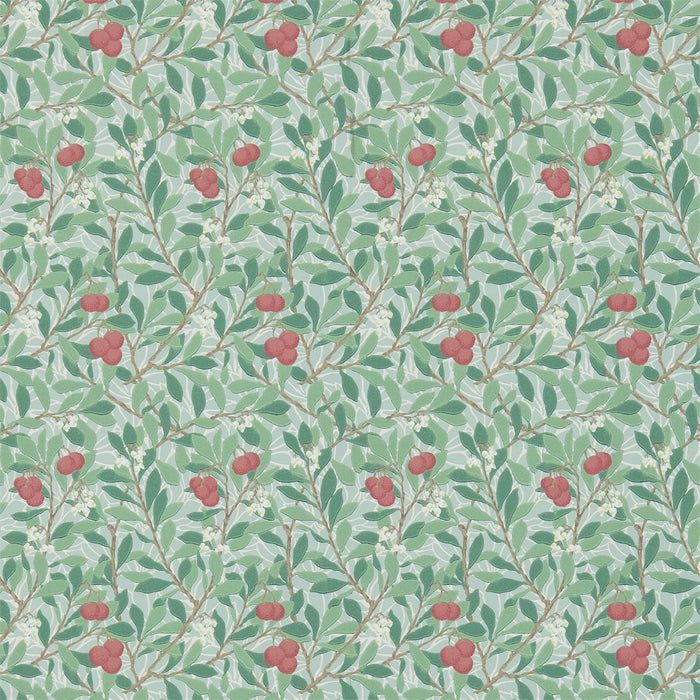 Morris & Co Arbutus Thyme/Coral 214719 Wallpaper Sample DM3W214719