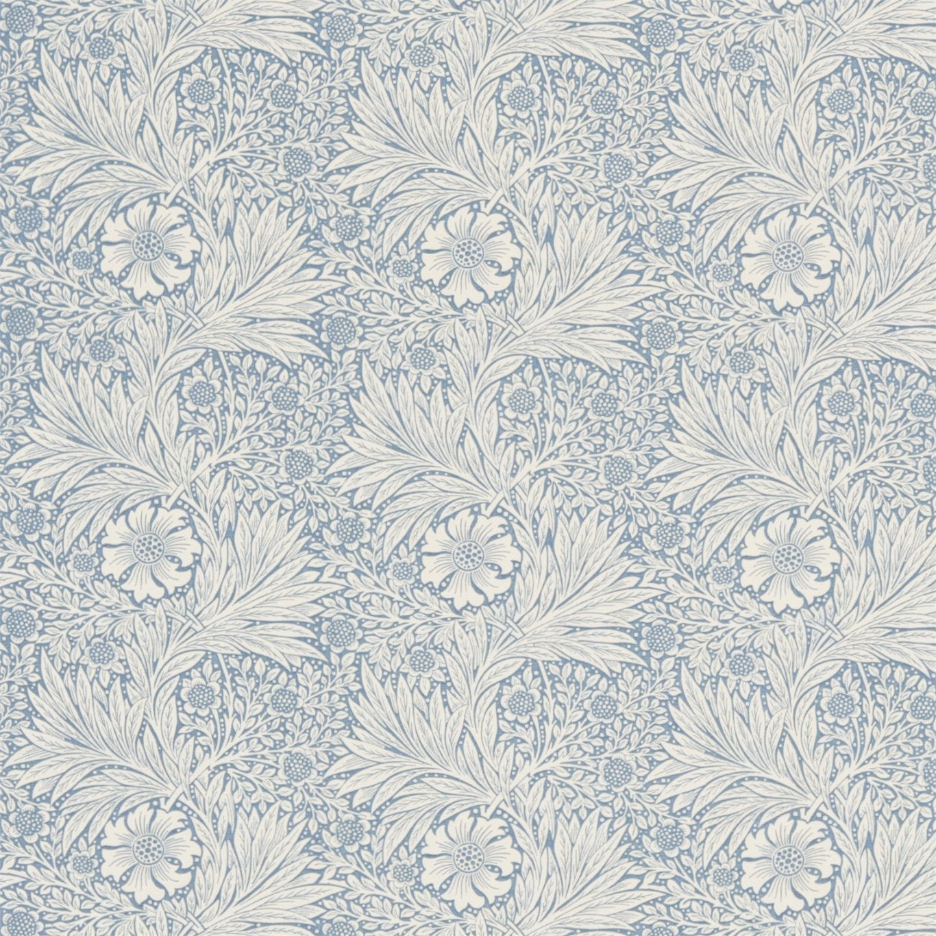 Morris & Co Marigold Blue/Ivory 220321 Fabric Sample DM6F220321