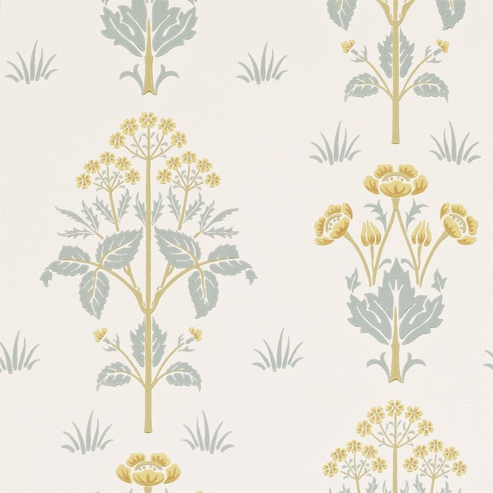 Morris & Co Meadow Street Gold/Slate 210349 Wallpaper Sample DM6P210349