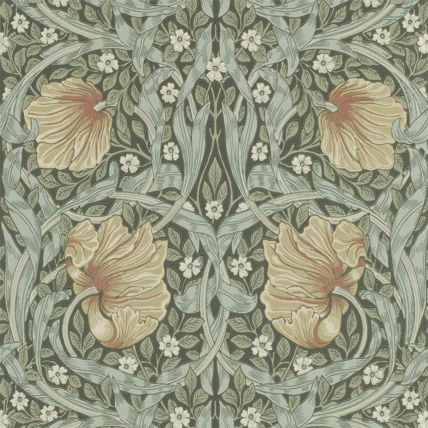 Morris & Co Pimpernel Bayleaf/Manilla 210388 Wallpaper Sample DM6P210388