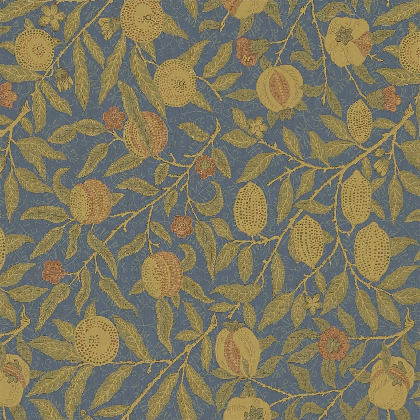 Morris & Co Fruit Blue/Thyme 230284 Fabric Sample DM6W230284