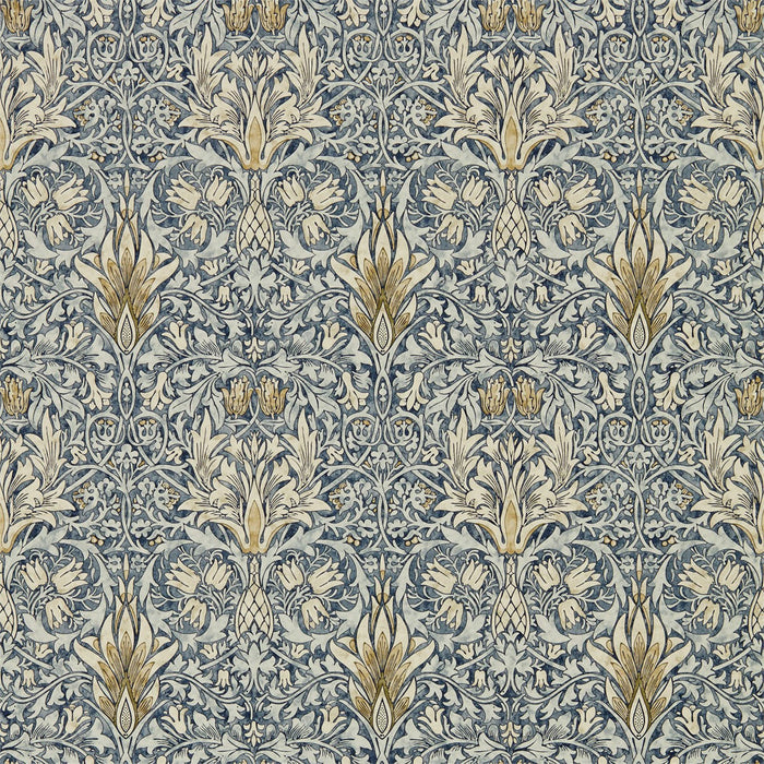 Morris & Co Snakeshead Indigo/Cumin 216428 Wallpaper Sample DMA4216428