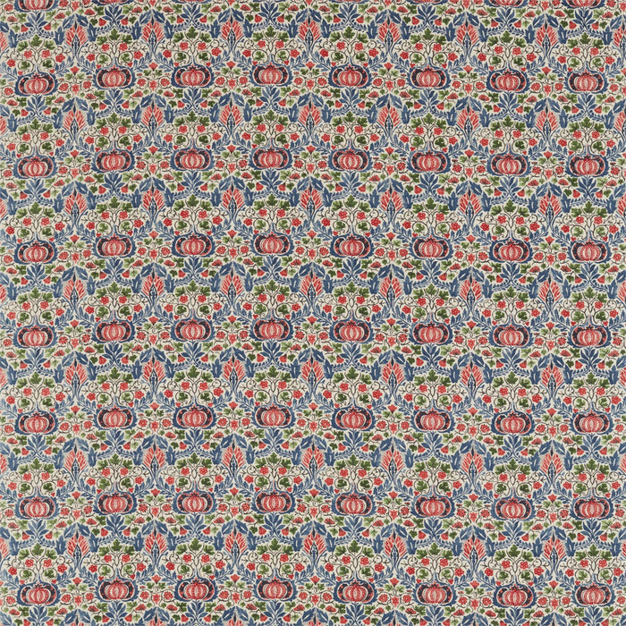 Morris & Co Little Chintz Indigo/Carmine 226407 Fabric Sample DMA4226407