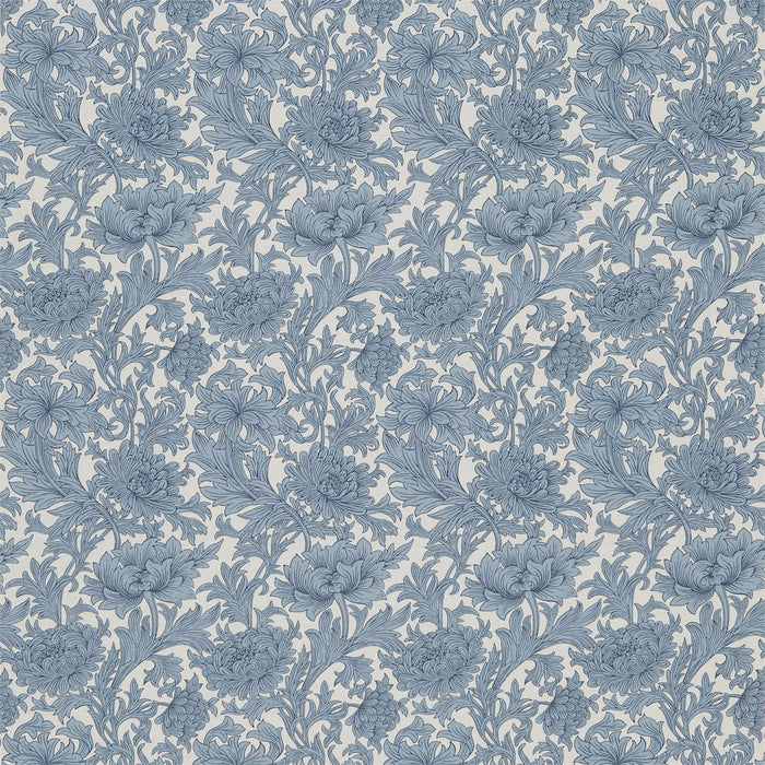 Morris & Co Chrysanthemum Toile Woad/Chalk CH203 Fabric Sample DMCOCH203