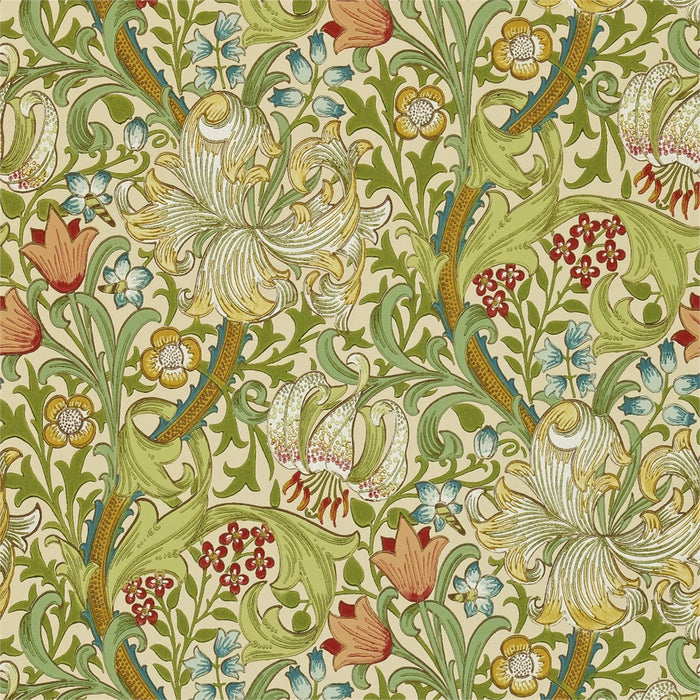 Morris & Co Golden Lily Pale Biscuit G3102 Wallpaper Sample DMI1G3102