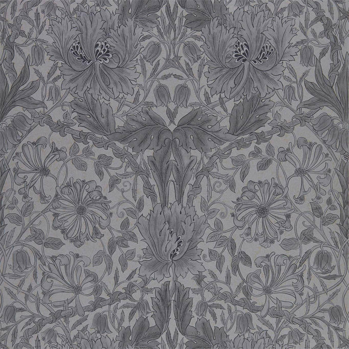 Morris & Co Pure Honeysuckle & Tulip Black Ink 216523 Wallpaper Sample DMPN216523