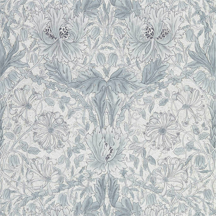 Morris & Co Pure Honeysuckle & Tulip Cloud Grey 216524 Wallpaper Sample DMPN216524