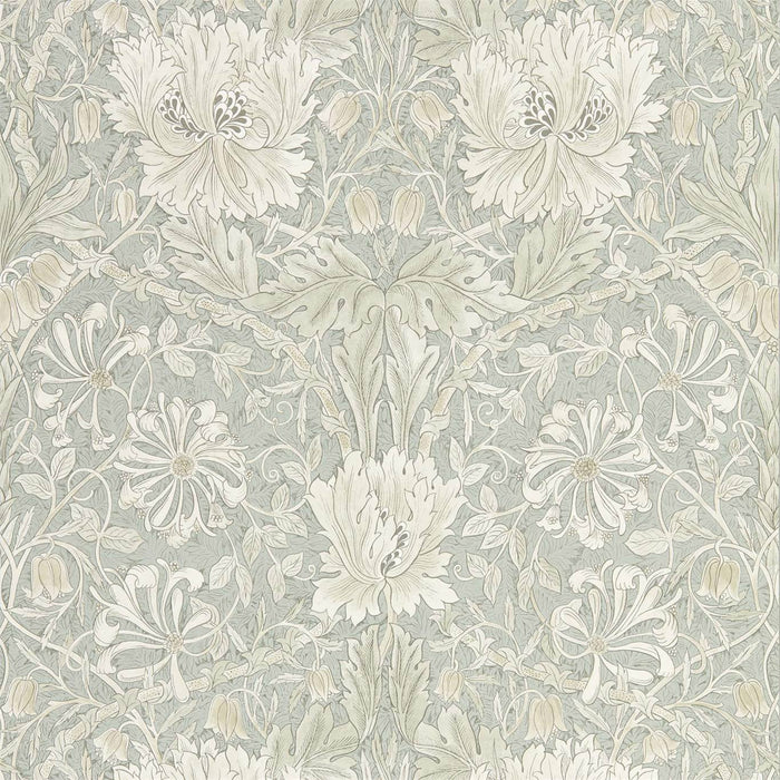 Morris & Co Pure Honeysuckle & Tulip Grey Blue 216525 Wallpaper Sample DMPN216525