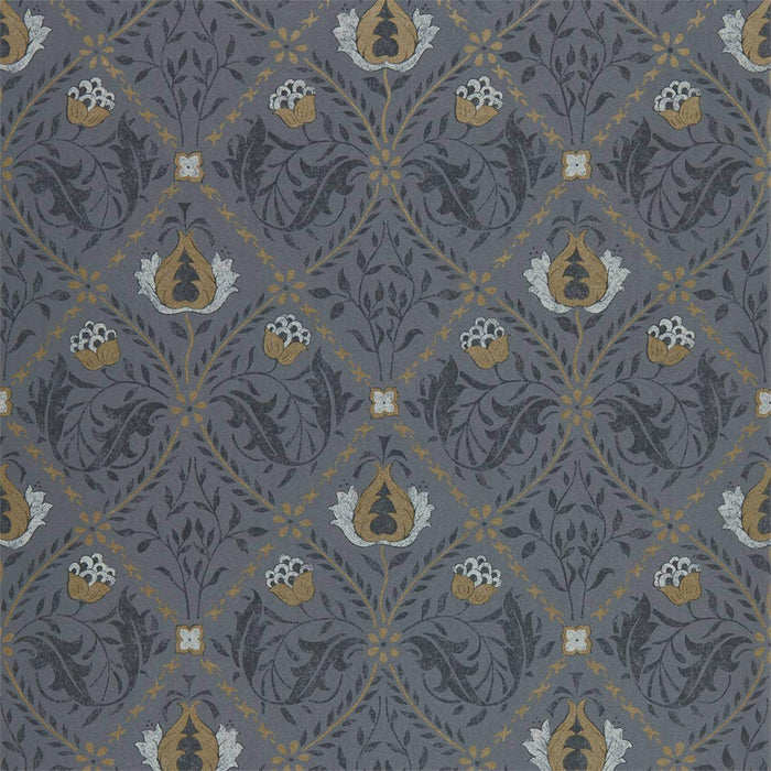 Morris & Co Pure Trellis Black Ink 216527 Wallpaper Sample DMPN216527