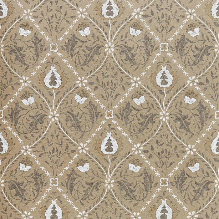 Morris & Co Pure Trellis Gold 216529 Wallpaper Sample DMPN216529