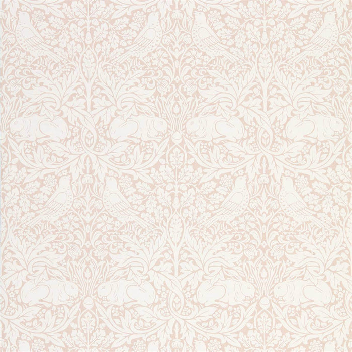 Morris & Co Pure Brer Rabbit Faded Sea Pink 216533 Wallpaper Sample DMPN216533