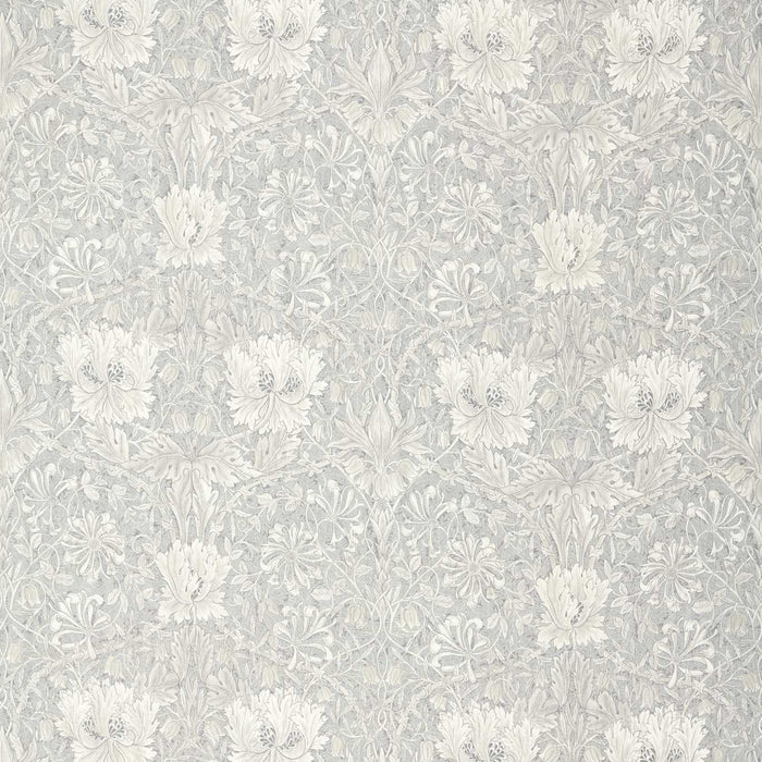 Morris & Co Pure Honeysuckle & Tulip Print Light Grey Blue 226481 Fabric Sample DMPN226481