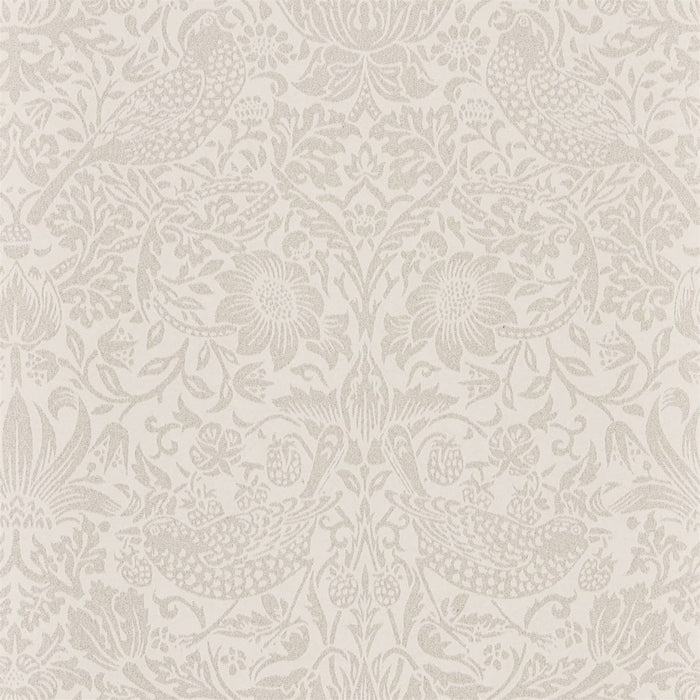 Morris & Co Pure Strawberry Thief Ecru/Cream 216020 Wallpaper Sample DMPU216020