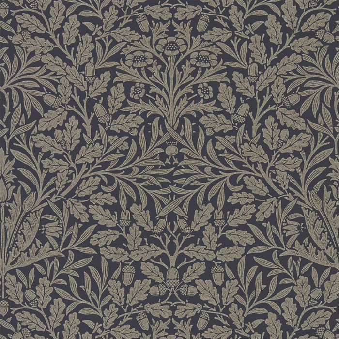 Morris & Co Pure Acorn Charcoal/Gilver 216033 Wallpaper Sample DMPU216033