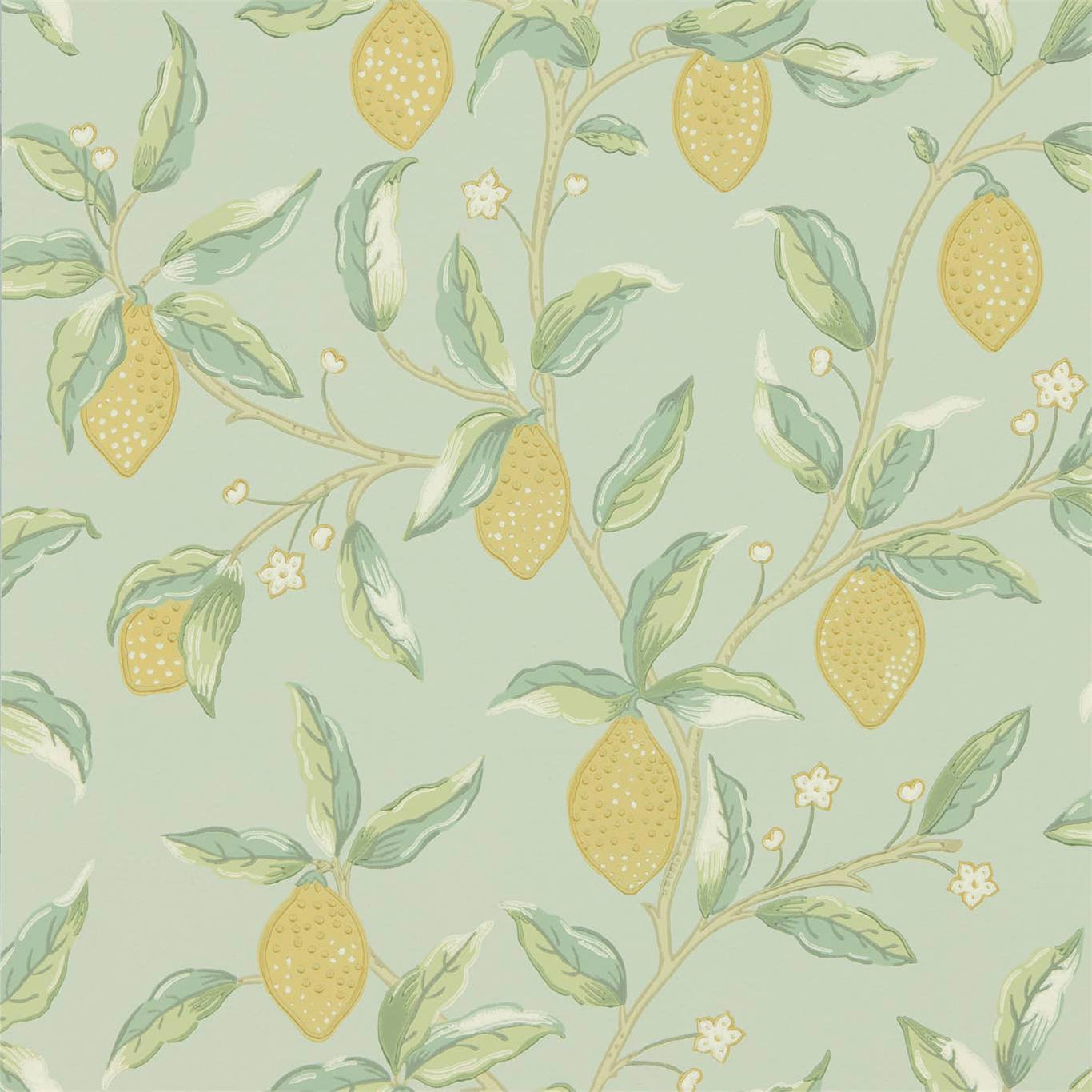 Morris & Co Lemon Tree Sage 216673 Wallpaper Sample DMSW216673