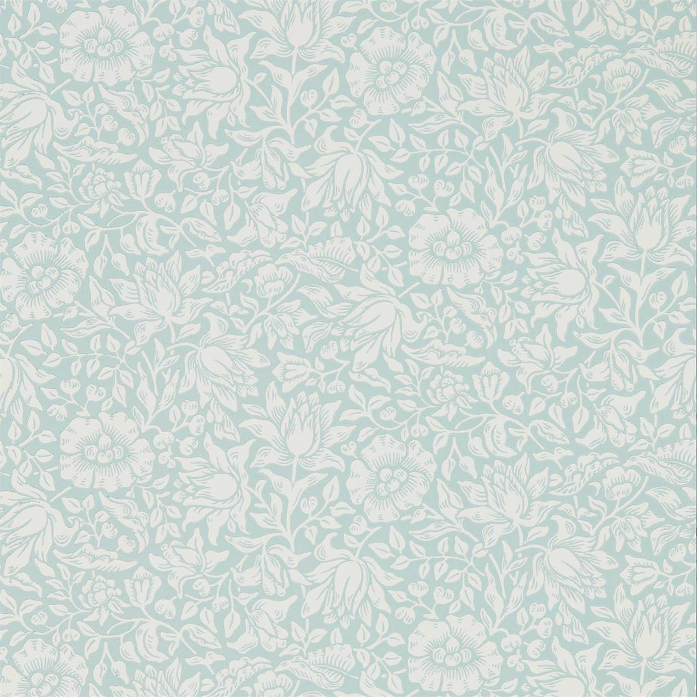 Morris & Co Mallow Chalk Duck Egg 216679 Wallpaper Sample DMSW216679