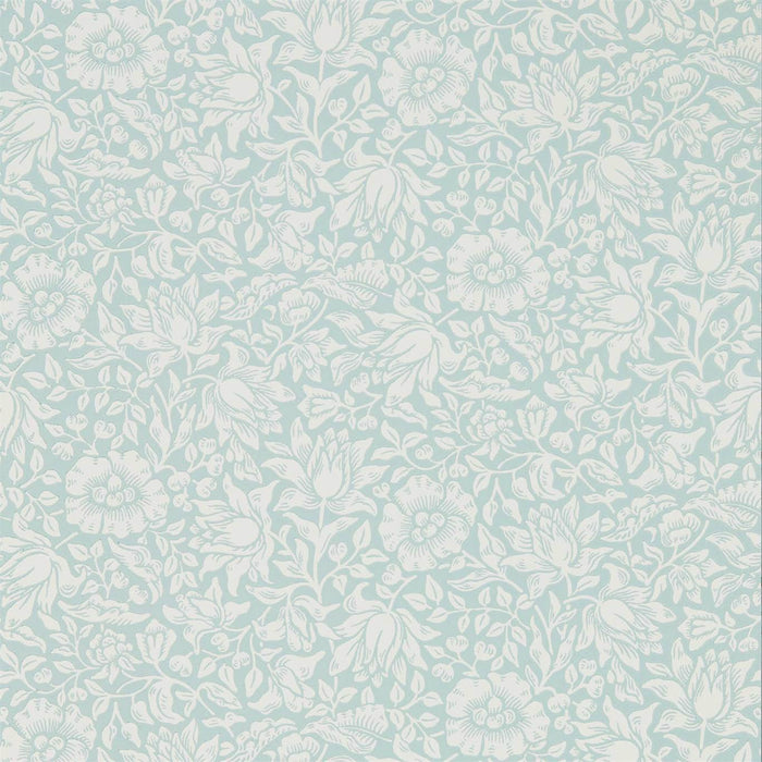 Morris & Co Mallow Chalk Duck Egg 216679 Wallpaper Sample DMSW216679