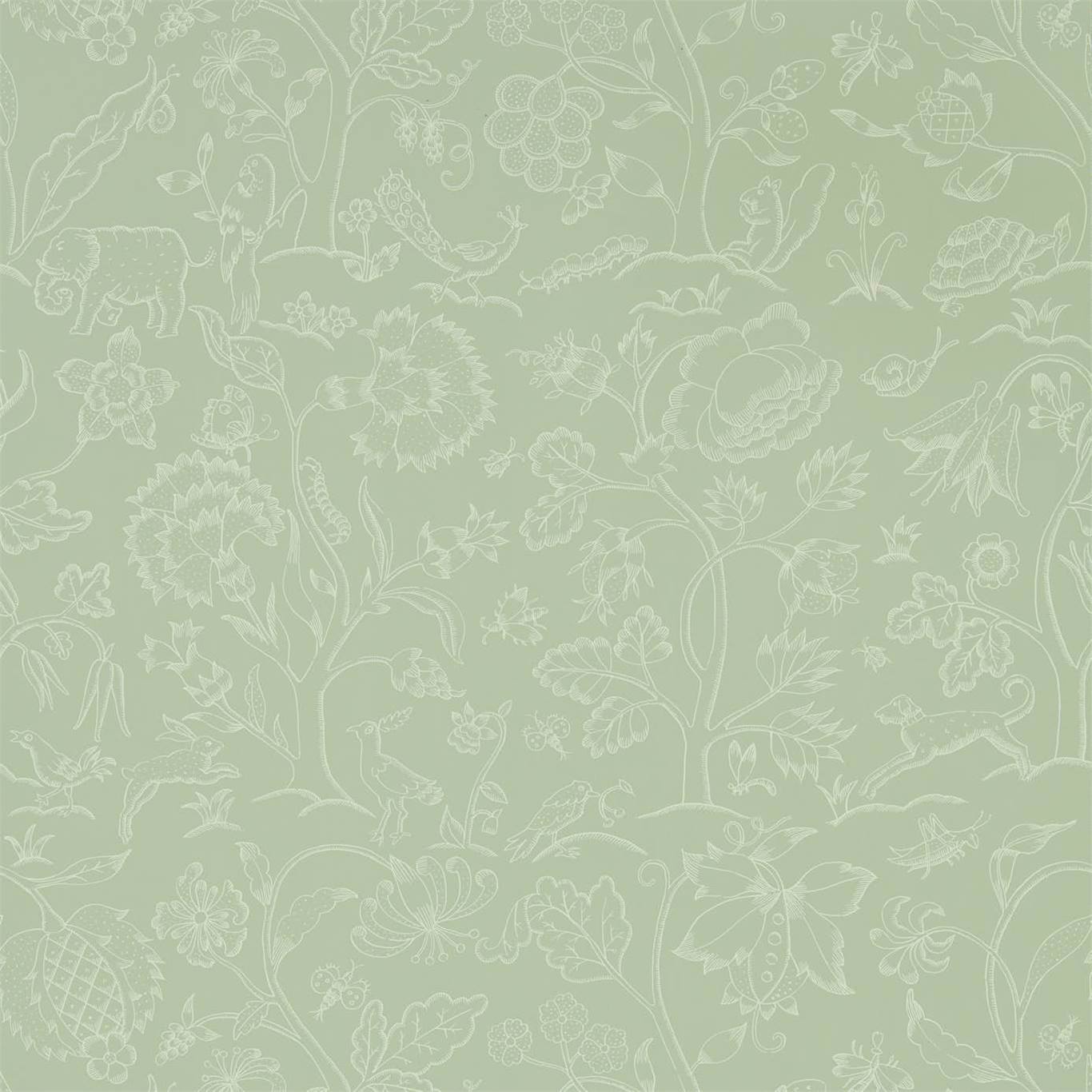 Morris & Co Middlemore Sage Grey 216694 Wallpaper Sample DMSW216694