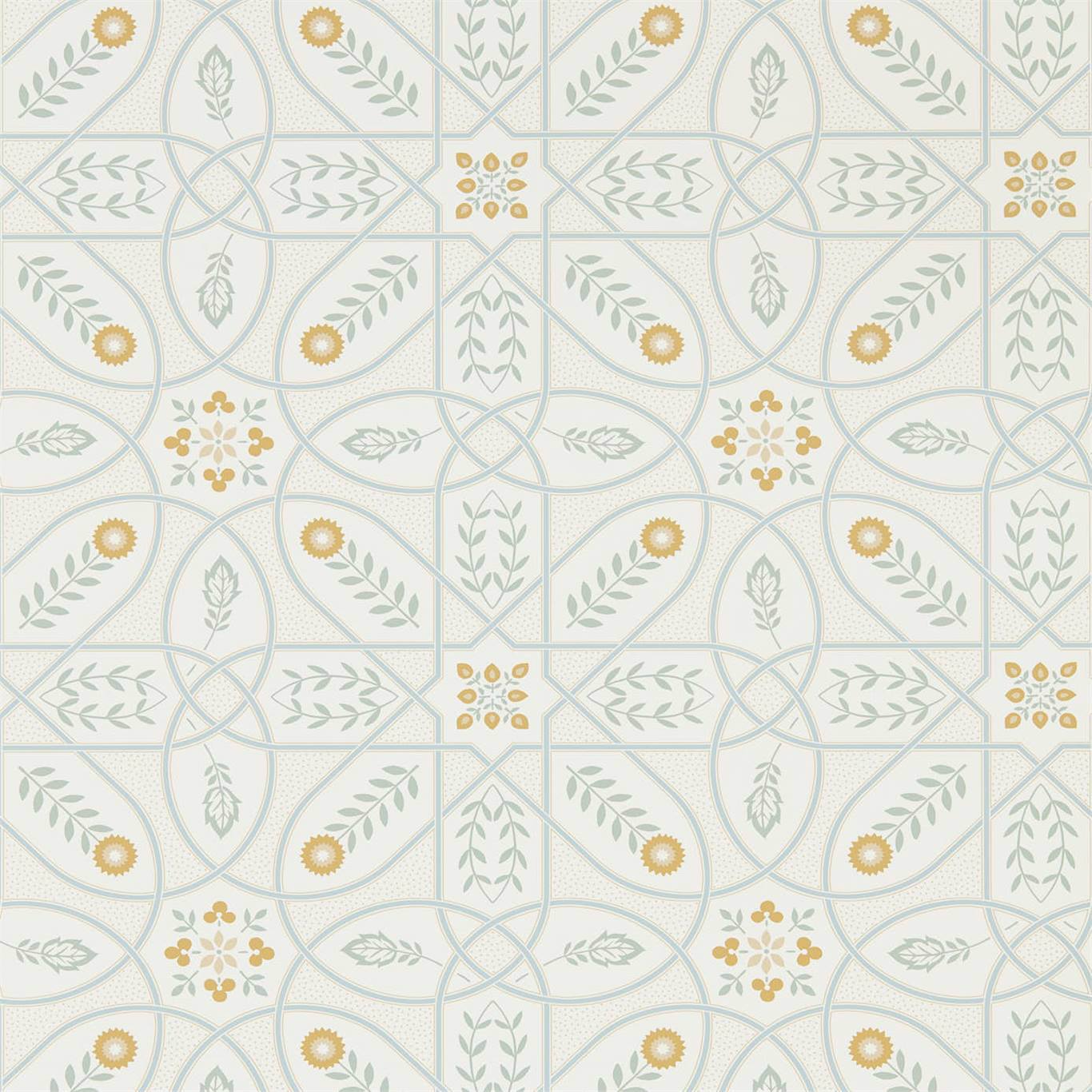 Morris & Co Brophy Trellis Ivory Sage 216700 Wallpaper Sample DMSW216700