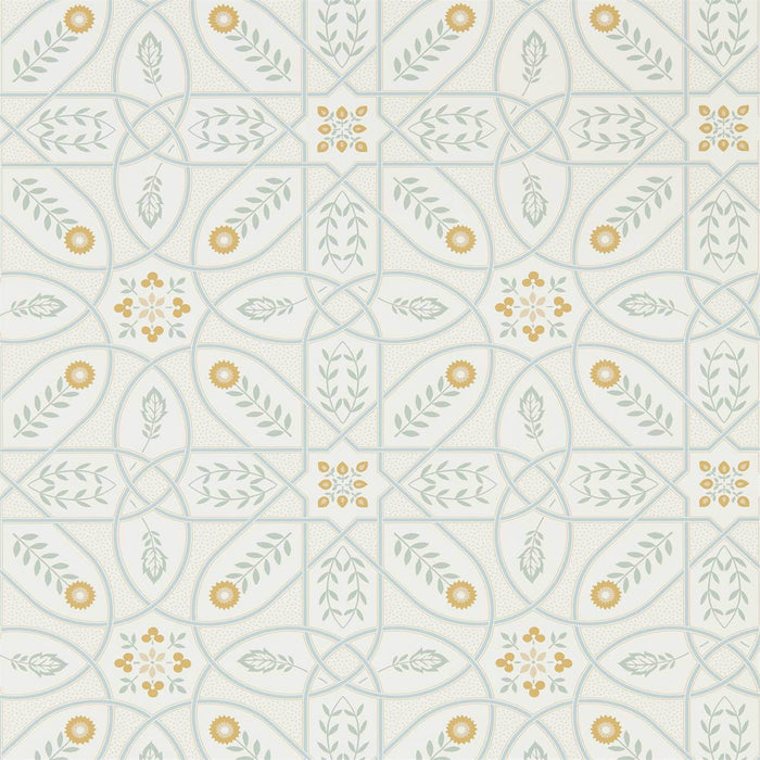 Morris & Co Brophy Trellis Ivory Sage 216700 Wallpaper Sample DMSW216700