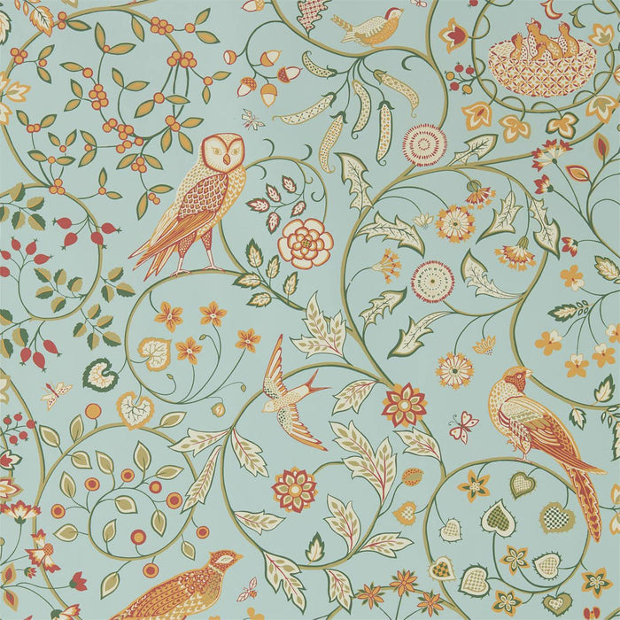 Morris & Co Newill Peppermint Russet 216704 Wallpaper Sample DMSW216704