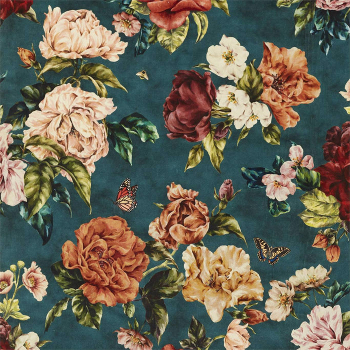 Sanderson Summer Peony Newby Green 226749 Fabric Sample DNTF226749