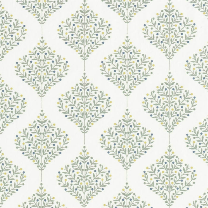 Sanderson Orchard Tree Gardenia Green 237184 Fabric Sample DNTF237184