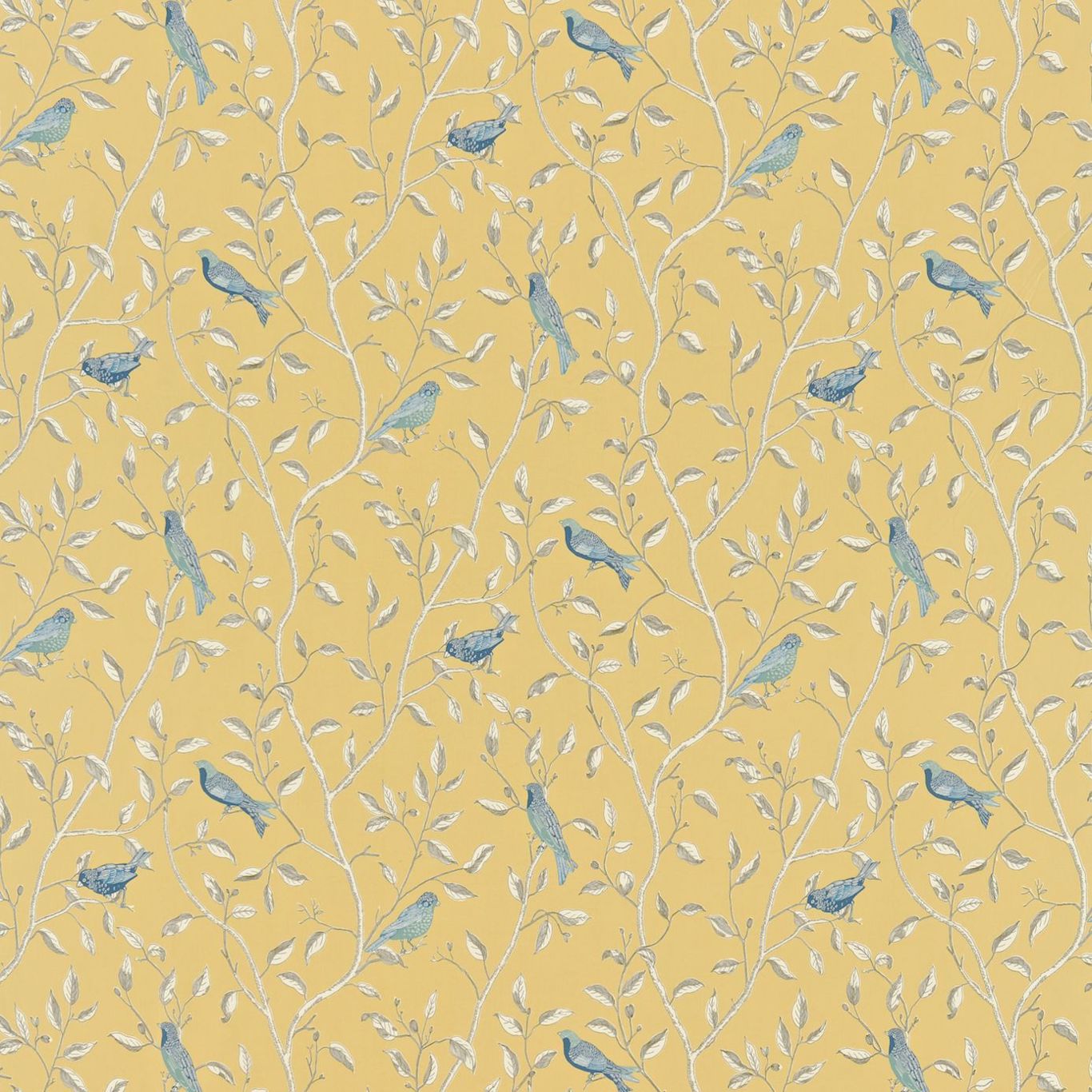 Sanderson Finches Yellow FI201 Fabric Sample DOPNFI201