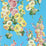 Sanderson Hollyhocks Fire Pink/Bright Blue 217033 Wallpaper Sample DOSW217033